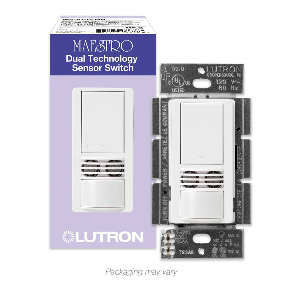 Product Marketing Image of Lutron Product MS-A102-WH offered by Simply Secured for customer visibility