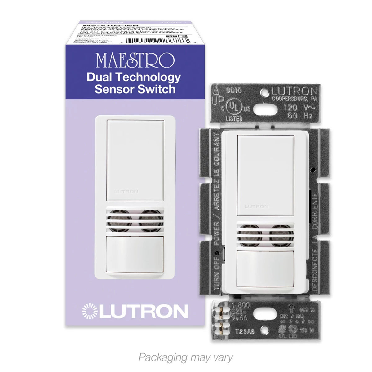 Product Marketing Image of Lutron Product MS-A102-V-WH offered by Simply Secured for customer visibility