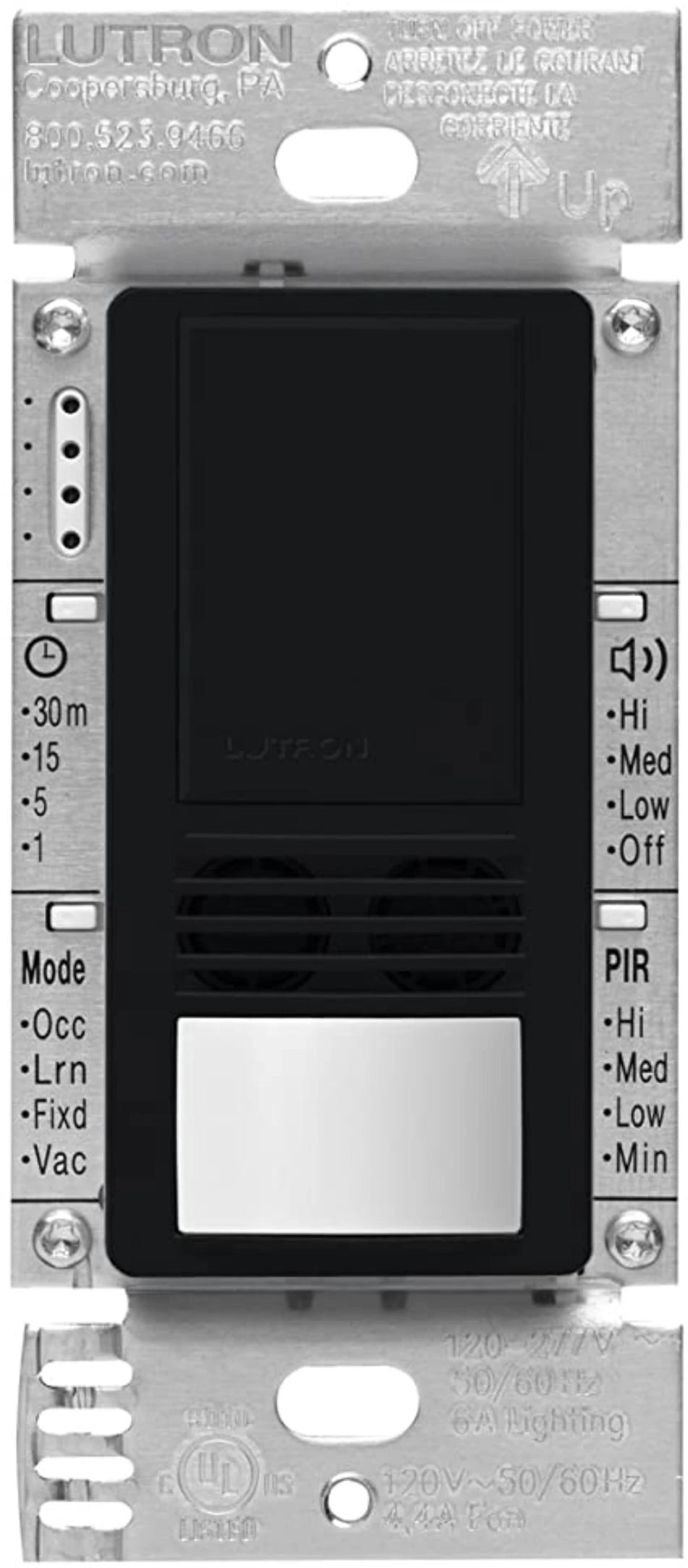 Lutron Maestro Dual-Tech Vacancy Sensor - Commercial Manual-On PIR & Ultrasonic | MS-B102-V