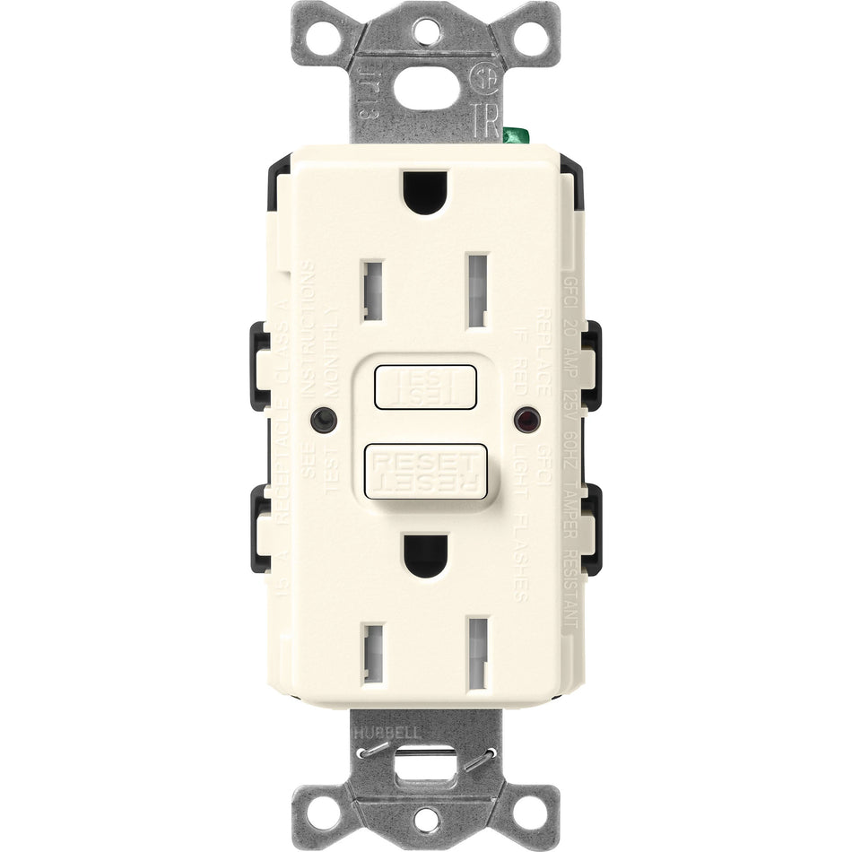 Lutron Satin Colors 15A GFCI Receptacle - Self-Testing Tamper-Resistant Safety Outlet | SCR-15-GFST