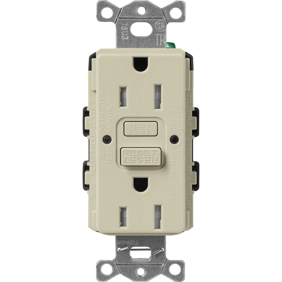 Lutron Satin Colors 15A GFCI Receptacle - Self-Testing Tamper-Resistant Safety Outlet | SCR-15-GFST