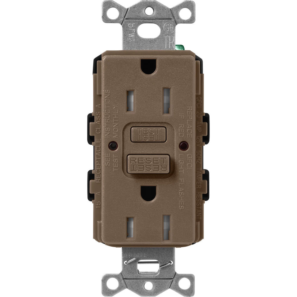 Lutron Satin Colors 15A GFCI Receptacle - Self-Testing Tamper-Resistant Safety Outlet | SCR-15-GFST