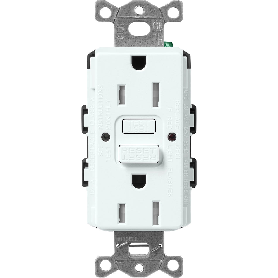 Lutron Satin Colors 15A GFCI Receptacle - Self-Testing Tamper-Resistant Safety Outlet | SCR-15-GFST
