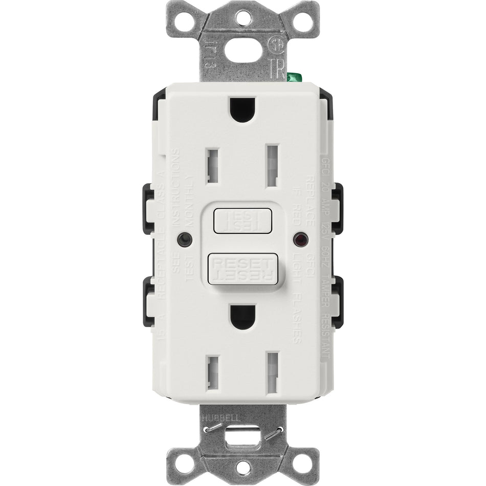 Lutron Satin Colors 15A GFCI Receptacle - Self-Testing Tamper-Resistant Safety Outlet | SCR-15-GFST