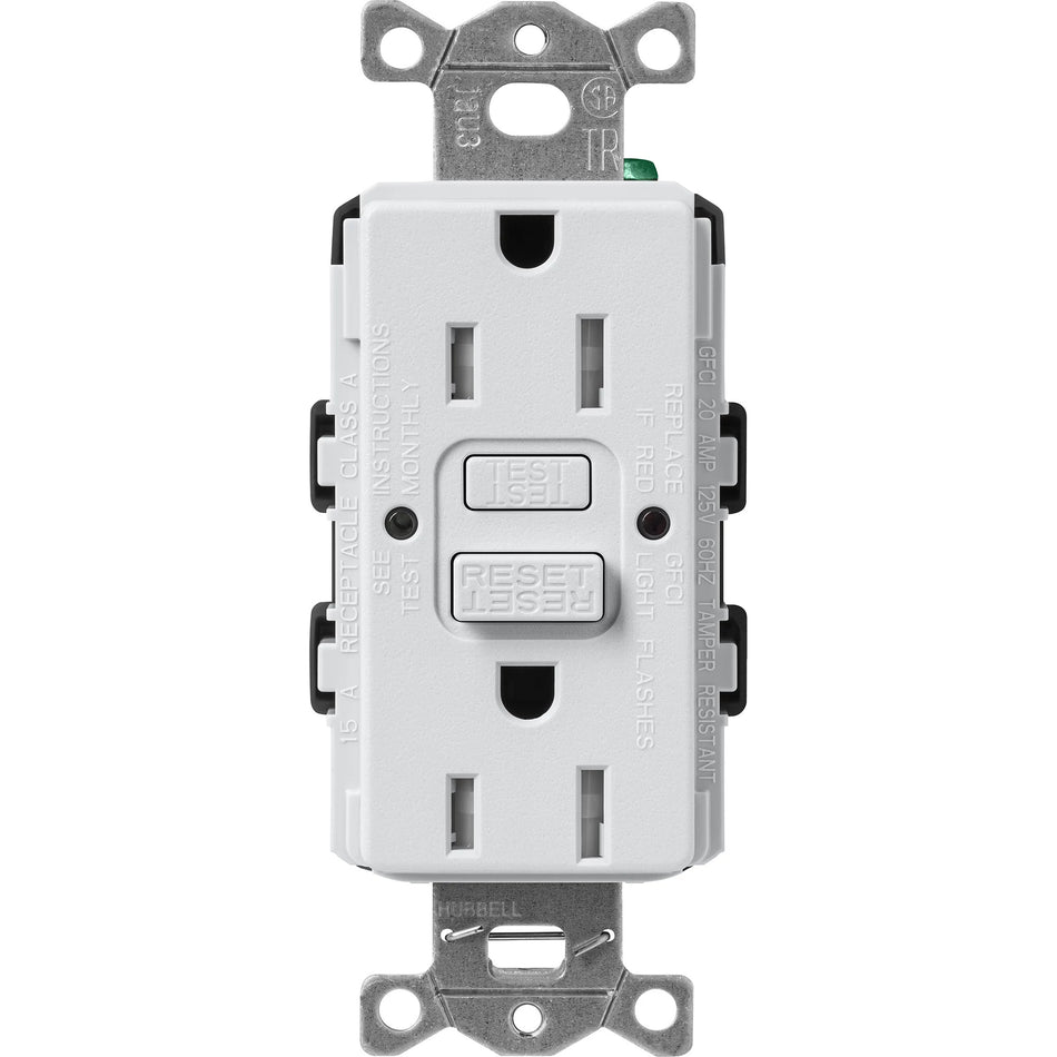 Lutron Satin Colors 15A GFCI Receptacle - Self-Testing Tamper-Resistant Safety Outlet | SCR-15-GFST