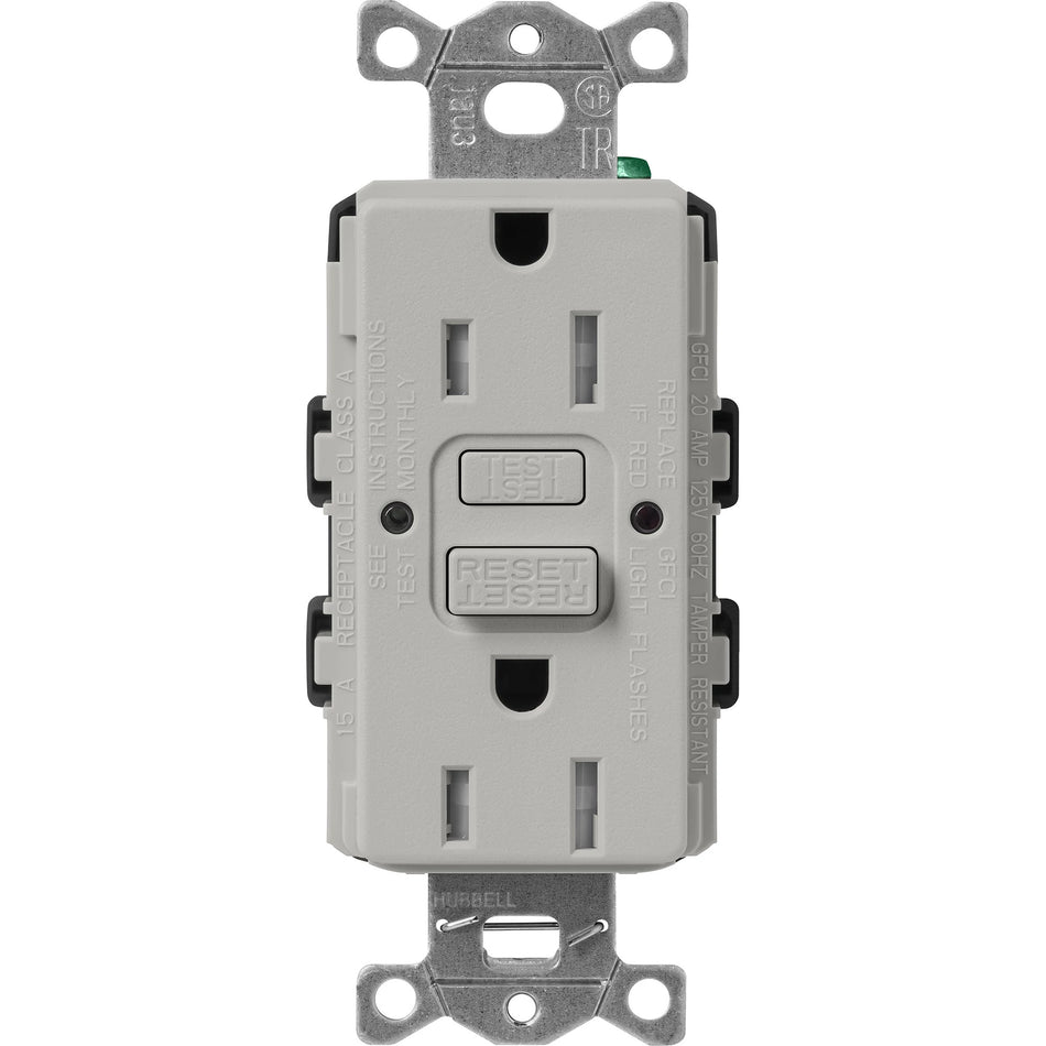 Lutron Satin Colors 15A GFCI Receptacle - Self-Testing Tamper-Resistant Safety Outlet | SCR-15-GFST