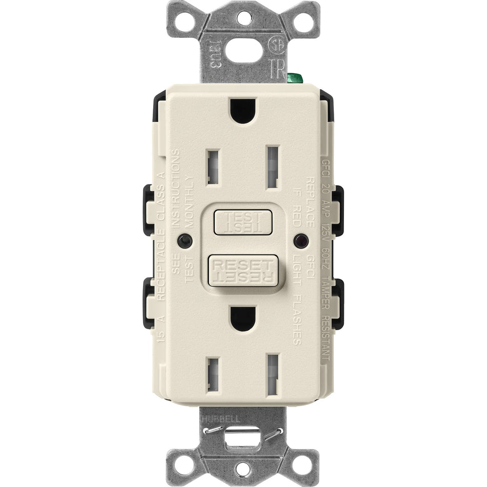 Lutron Satin Colors 15A GFCI Receptacle - Self-Testing Tamper-Resistant Safety Outlet | SCR-15-GFST