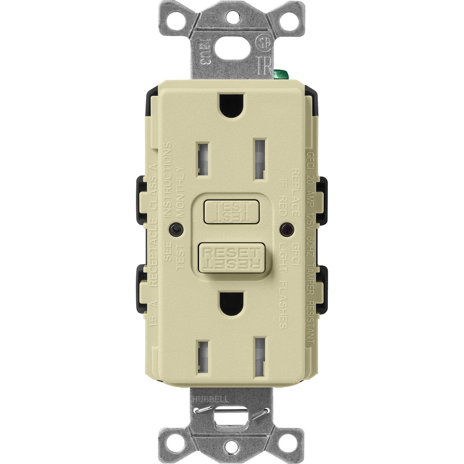 Lutron Satin Colors 15A GFCI Receptacle - Self-Testing Tamper-Resistant Safety Outlet | SCR-15-GFST