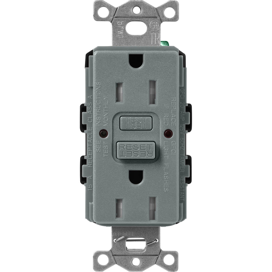 Lutron Satin Colors 15A GFCI Receptacle - Self-Testing Tamper-Resistant Safety Outlet | SCR-15-GFST