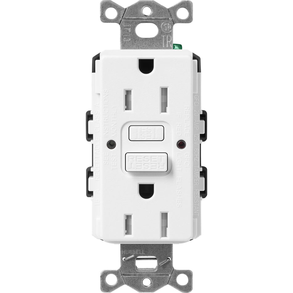 Lutron Satin Colors 15A GFCI Receptacle - Self-Testing Tamper-Resistant Safety Outlet | SCR-15-GFST