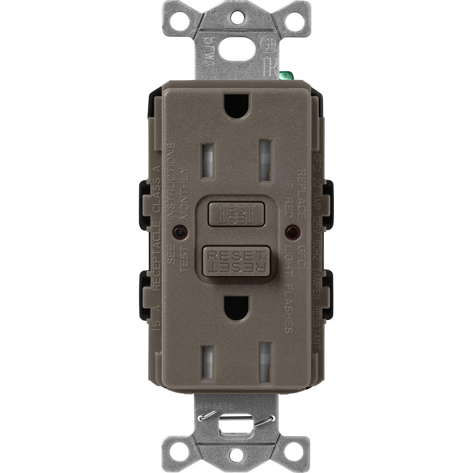 Lutron Satin Colors 15A GFCI Receptacle - Self-Testing Tamper-Resistant Safety Outlet | SCR-15-GFST