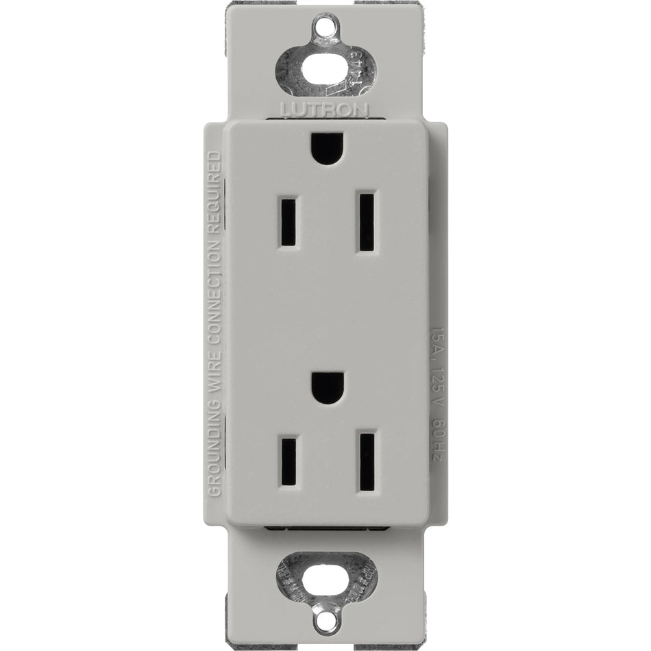 Lutron Satin Colors 15A Standard Duplex Receptacle - Designer Decorator Outlet | SCR-15
