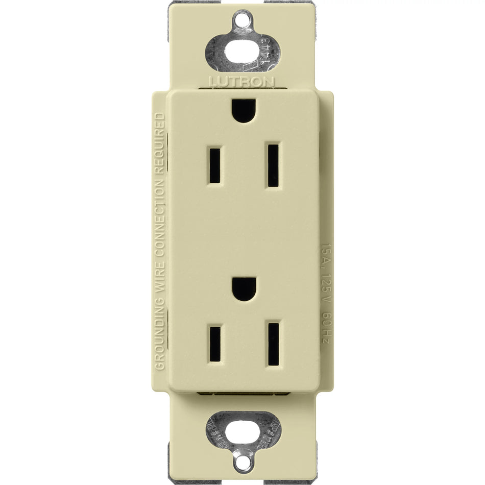 Lutron Satin Colors 15A Standard Duplex Receptacle - Designer Decorator Outlet | SCR-15