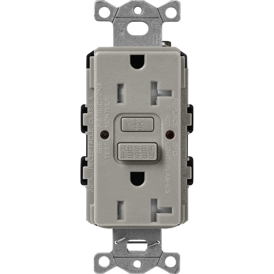 Lutron Satin Colors 20A GFCI Receptacle - High-Capacity Self-Testing Safety Outlet | SCR-20-GFST