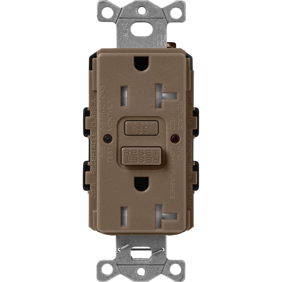 Lutron Satin Colors 20A GFCI Receptacle - High-Capacity Self-Testing Safety Outlet | SCR-20-GFST