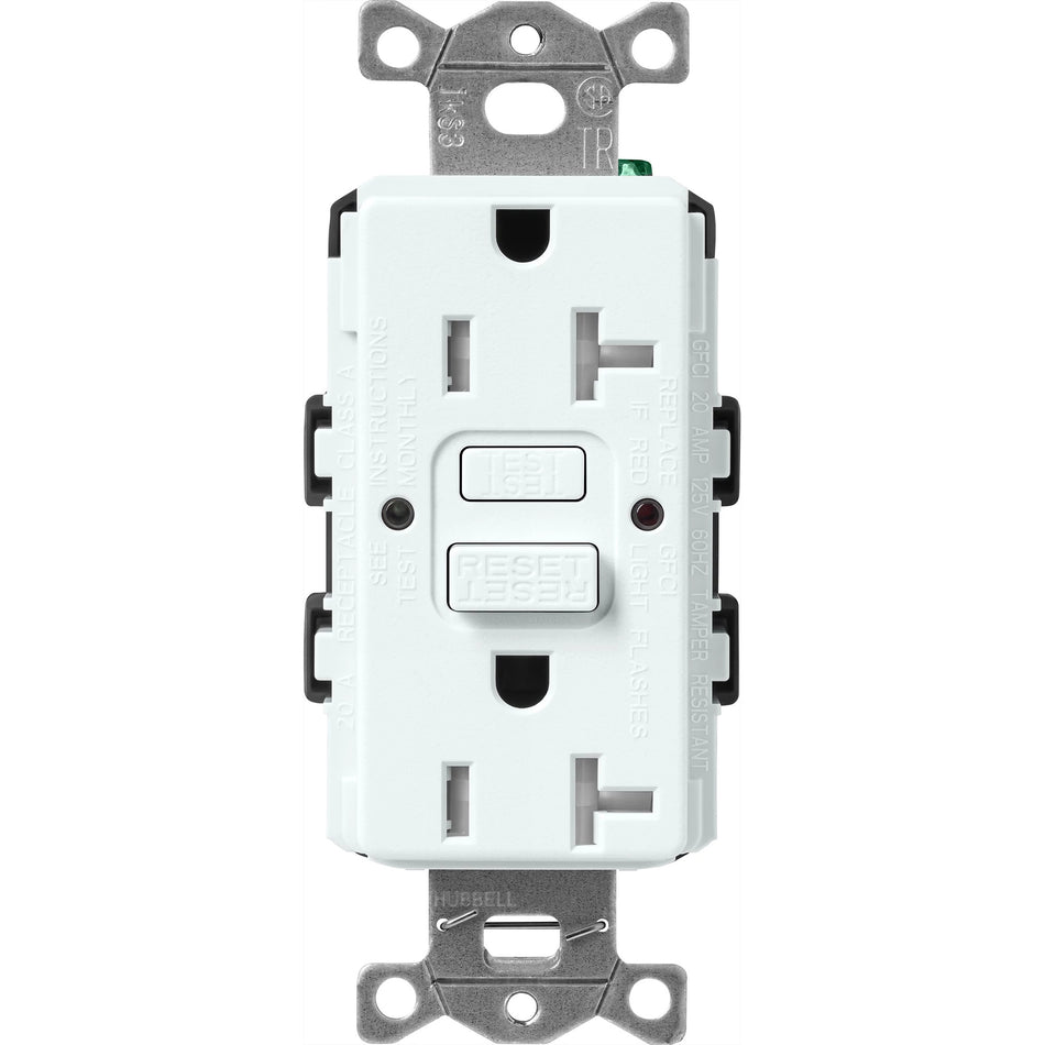 Lutron Satin Colors 20A GFCI Receptacle - High-Capacity Self-Testing Safety Outlet | SCR-20-GFST