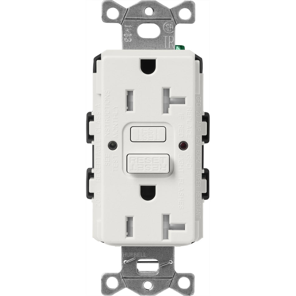 Lutron Satin Colors 20A GFCI Receptacle - High-Capacity Self-Testing Safety Outlet | SCR-20-GFST