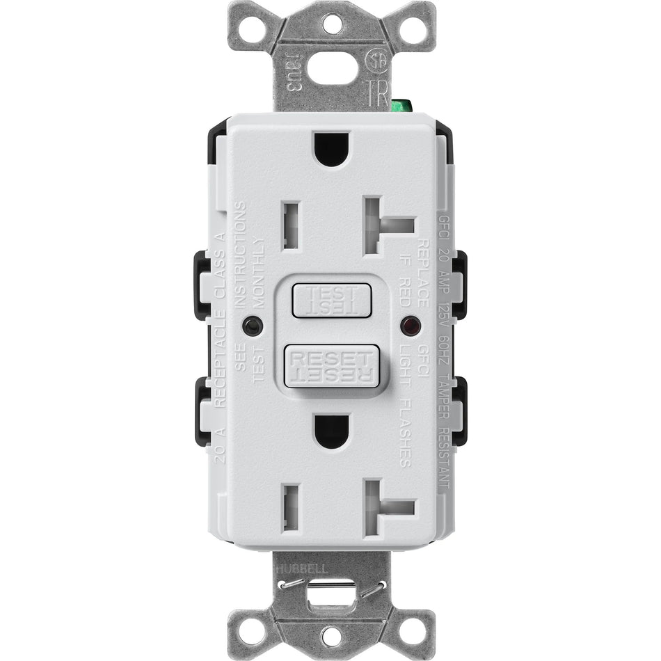 Lutron Satin Colors 20A GFCI Receptacle - High-Capacity Self-Testing Safety Outlet | SCR-20-GFST