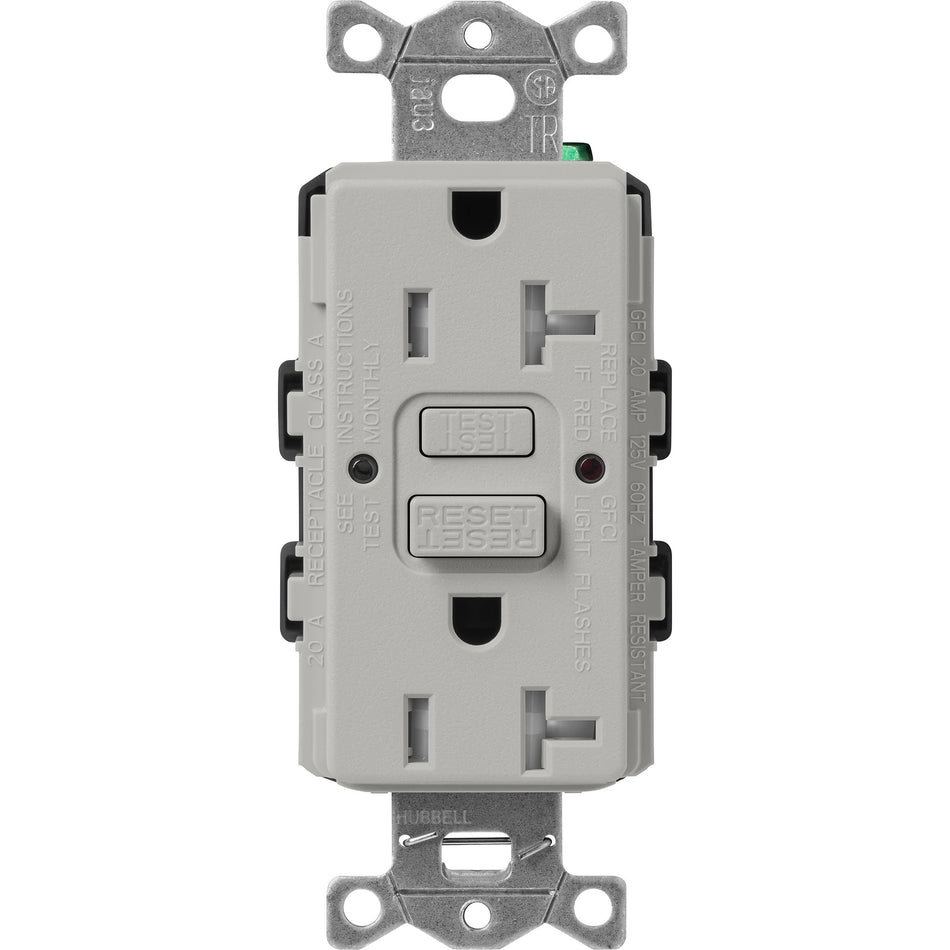 Lutron Satin Colors 20A GFCI Receptacle - High-Capacity Self-Testing Safety Outlet | SCR-20-GFST