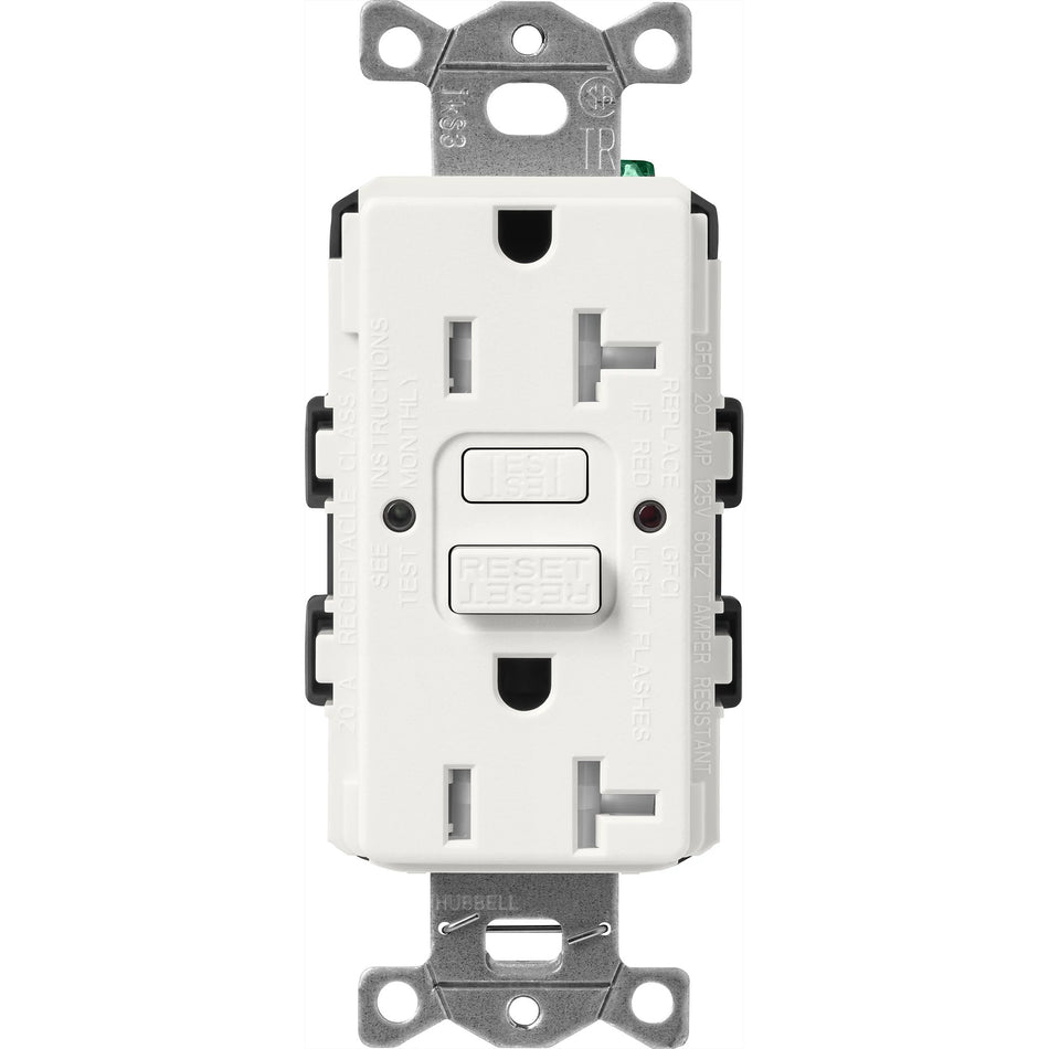 Lutron Satin Colors 20A GFCI Receptacle - High-Capacity Self-Testing Safety Outlet | SCR-20-GFST