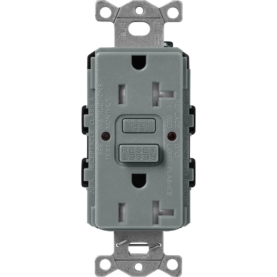 Lutron Satin Colors 20A GFCI Receptacle - High-Capacity Self-Testing Safety Outlet | SCR-20-GFST