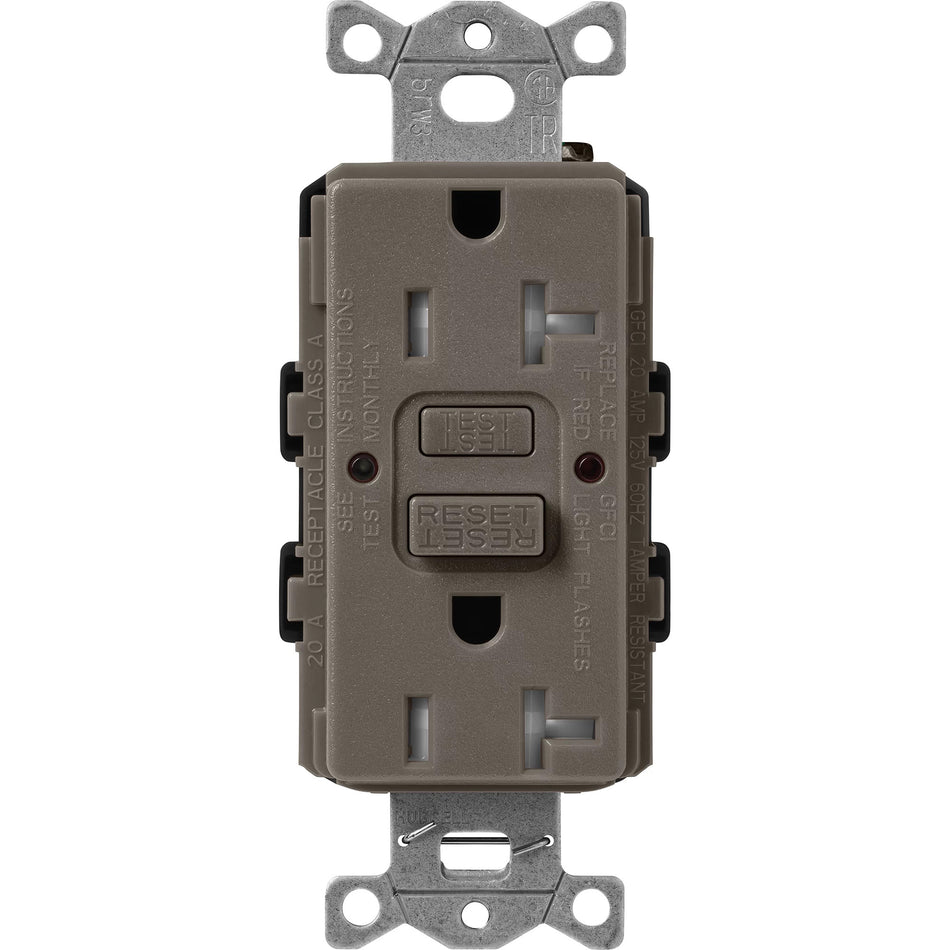 Lutron Satin Colors 20A GFCI Receptacle - High-Capacity Self-Testing Safety Outlet | SCR-20-GFST