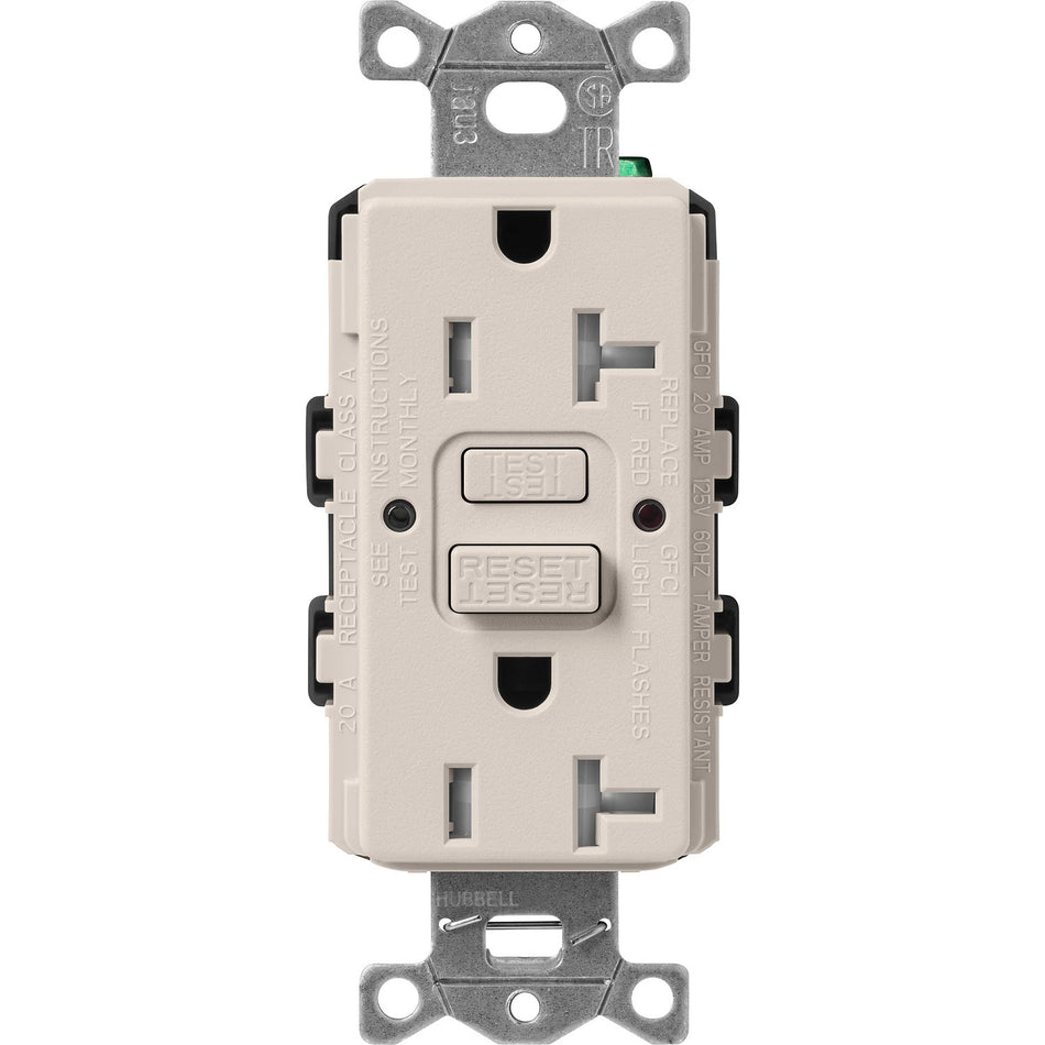 Lutron Claro 20A GFCI Tamper-Resistant Receptacle - Self-Testing Outlet | SCR-20-GFST