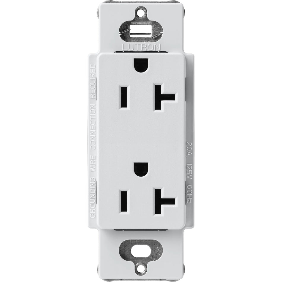 Lutron Satin Colors 20A Standard Duplex Receptacle - High-Capacity Wall Outlet | SCR-20