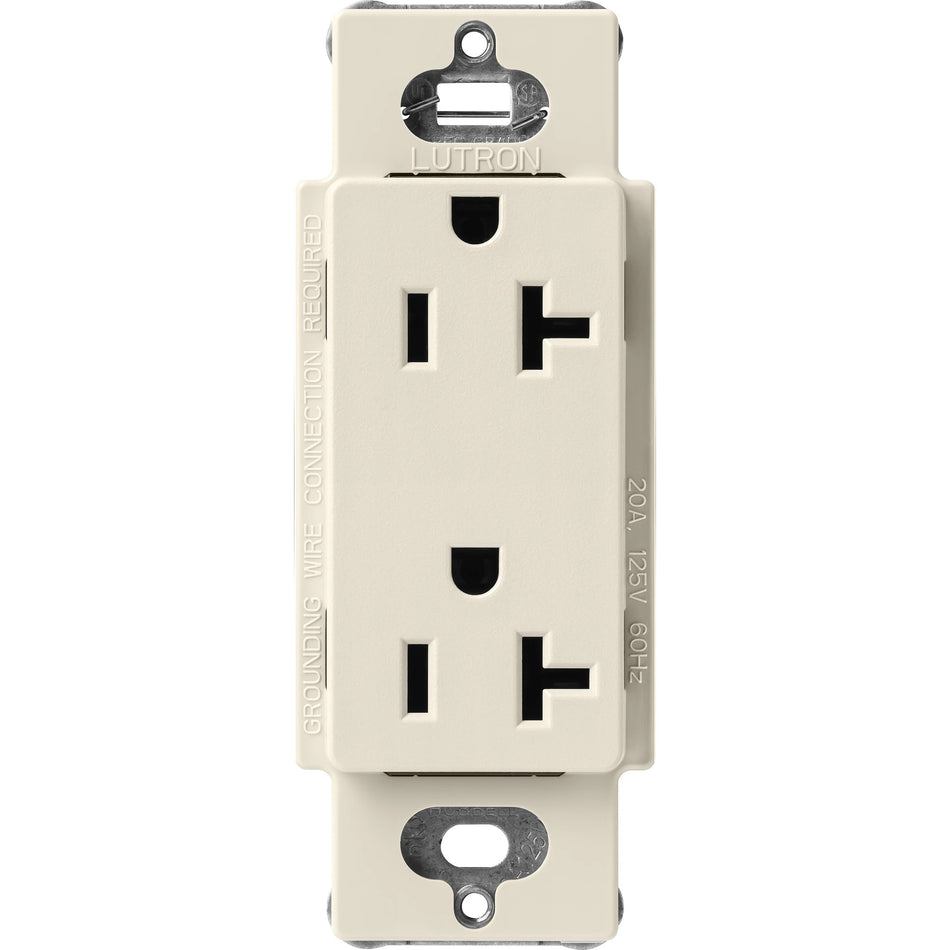 Lutron Satin Colors 20A Standard Duplex Receptacle - High-Capacity Wall Outlet | SCR-20