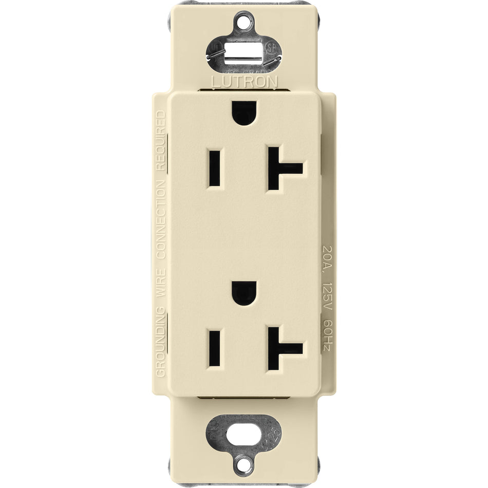 Lutron Satin Colors 20A Standard Duplex Receptacle - High-Capacity Wall Outlet | SCR-20