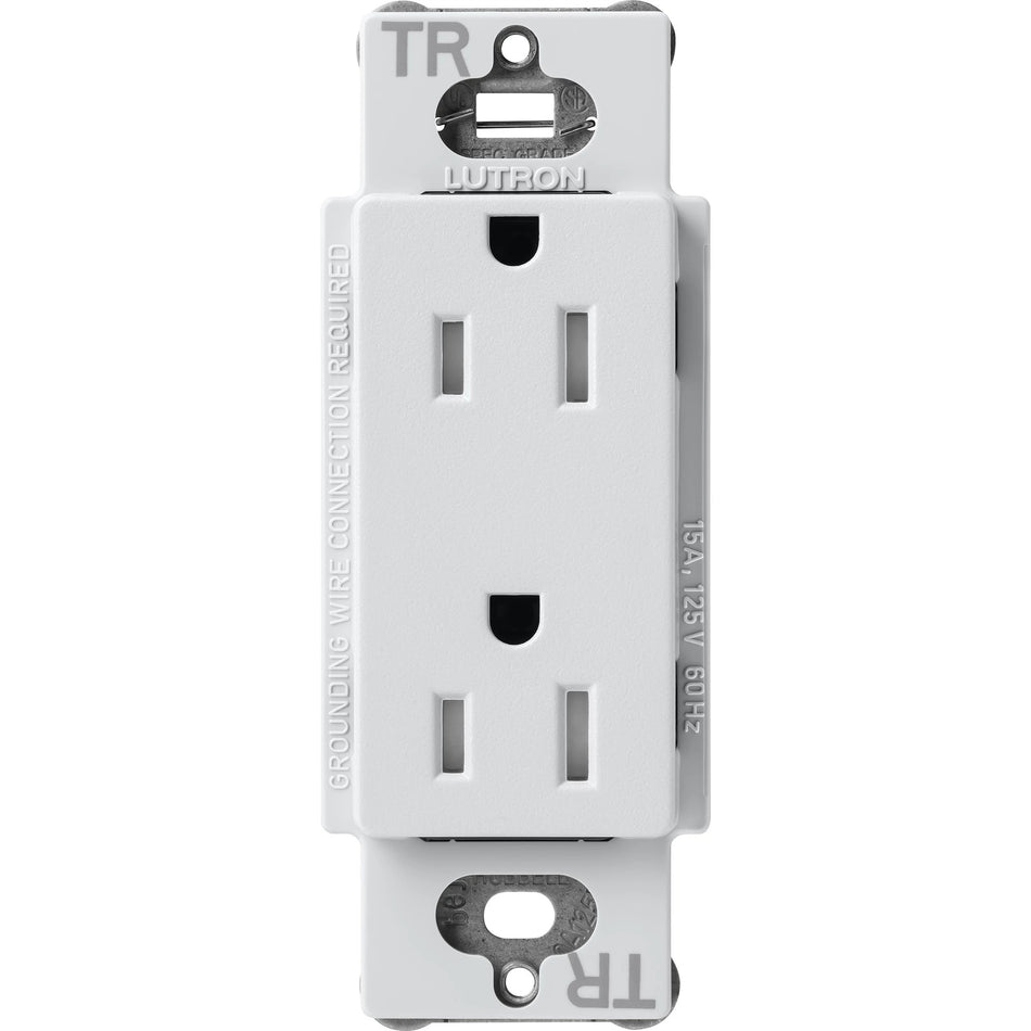 Lutron Satin Colors 15A Tamper-Resistant Duplex Receptacle - Designer Wall Outlet | SCRS-15-TR
