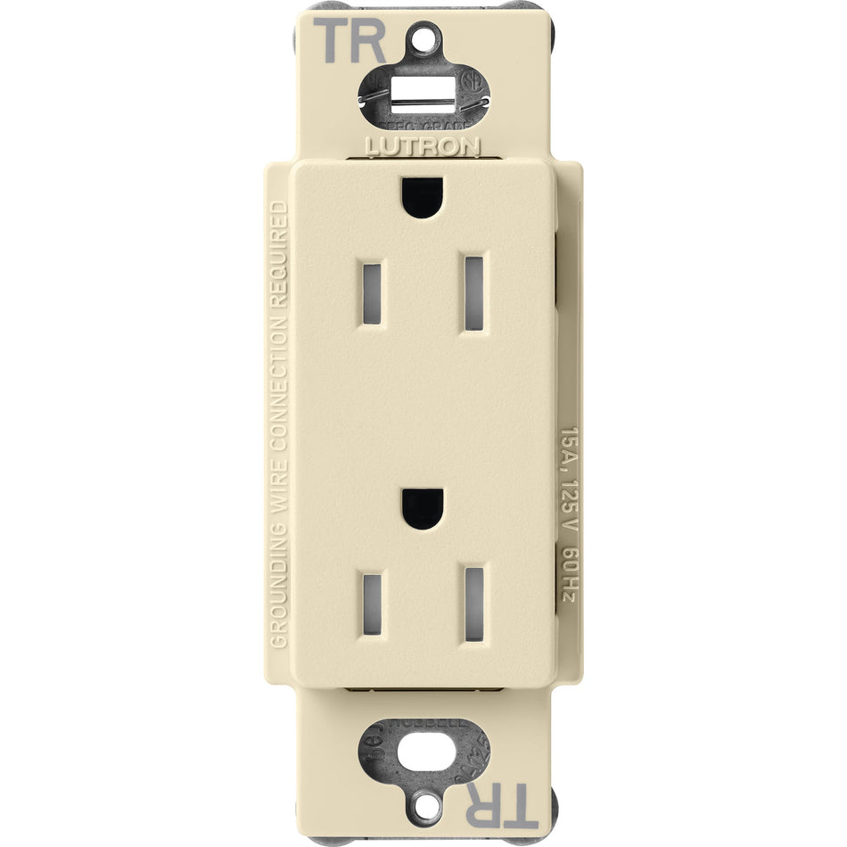 Lutron Satin Colors 15A Tamper-Resistant Duplex Receptacle - Designer Wall Outlet | SCRS-15-TR