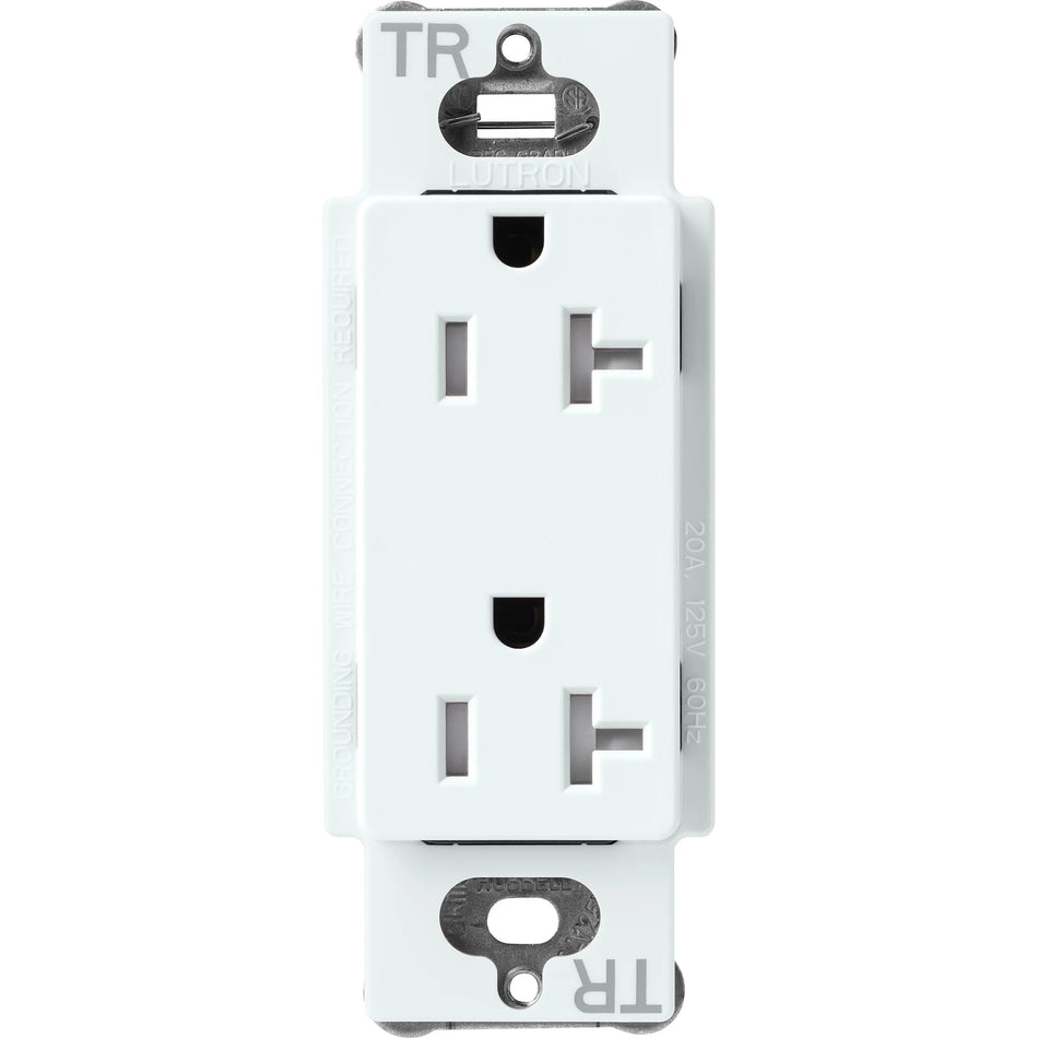 Lutron Satin Colors 20A Tamper-Resistant Duplex Receptacle - High-Capacity Wall Outlet | SCRS-20-TR