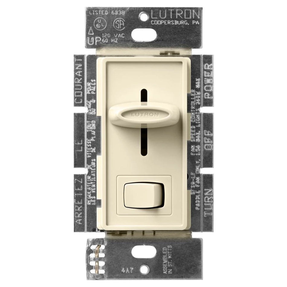 Lutron Skylark Dual Fan/Light Control 1.5A Fan & 300W Inc/Hal - Single-Pole | SFSQ-LF