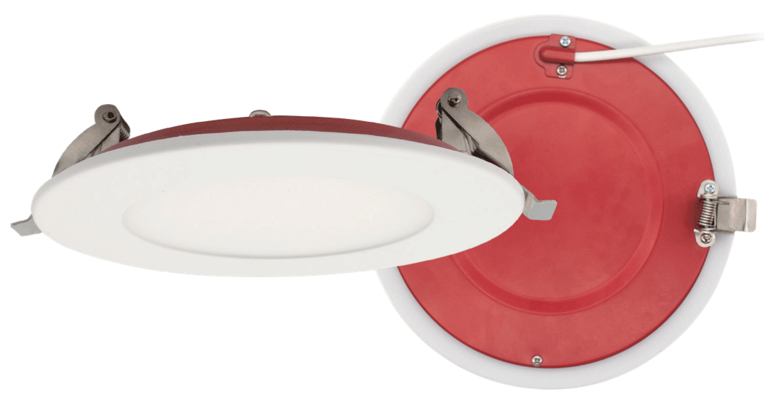 Studio Photography Marketing Image of Lotus LED Lights Product FR-LED-4-S12W-5CCT-PL-WH for SimplySecured.ca Shopify