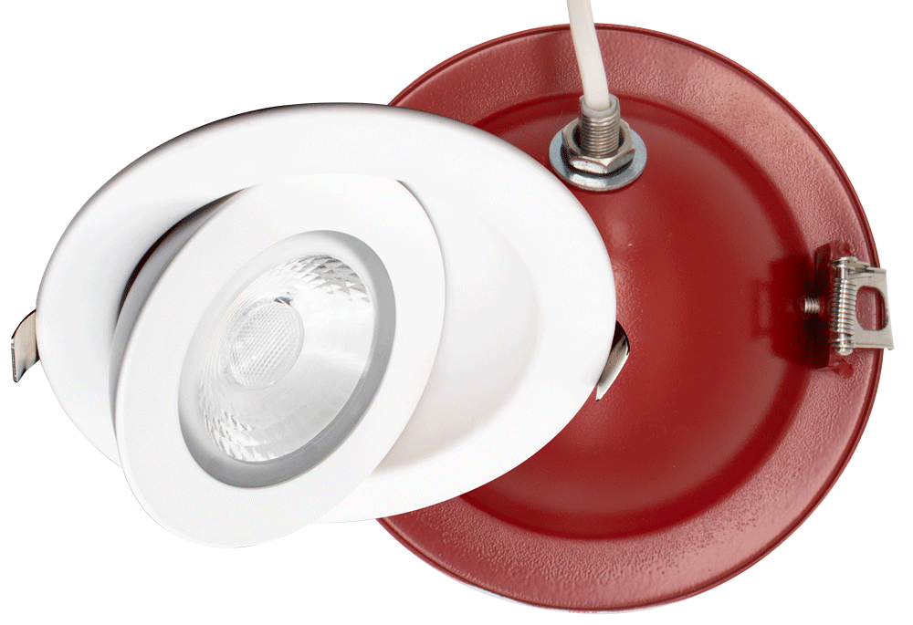 Studio Photography Marketing Image of Lotus LED Lights Product FR-LED-4-S9W-5CCT-FG-WH for SimplySecured.ca Shopify