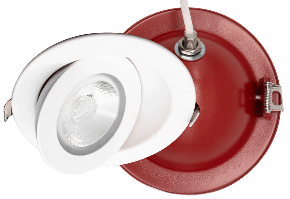 Studio Photography Marketing Image of Lotus LED Lights Product FR-LED-4-S9W-5CCT-FG-WH for SimplySecured.ca Shopify