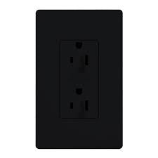 Lutron Claro 15A Dual-Dimming Receptacle - For Lamps Only (Black) | CAR-15-DDTR-XX-C