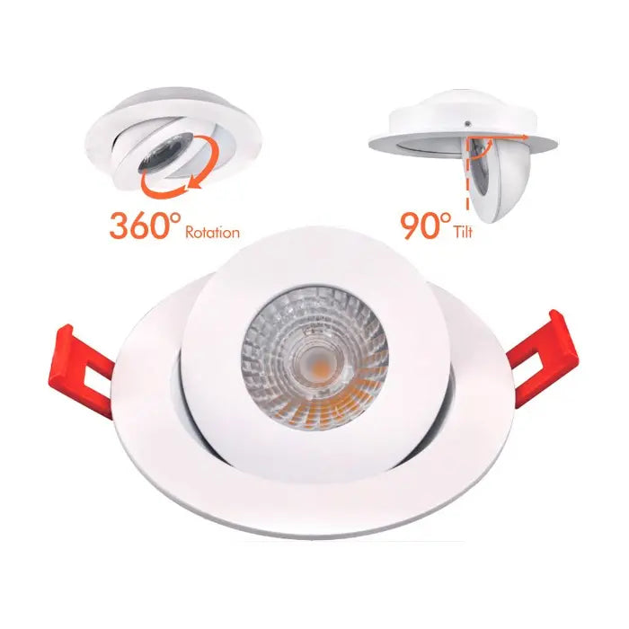 6" Round Floating Gimbal Recessed LED 15W 5CCT | LED-6-S15W-5CCT-FG-WH