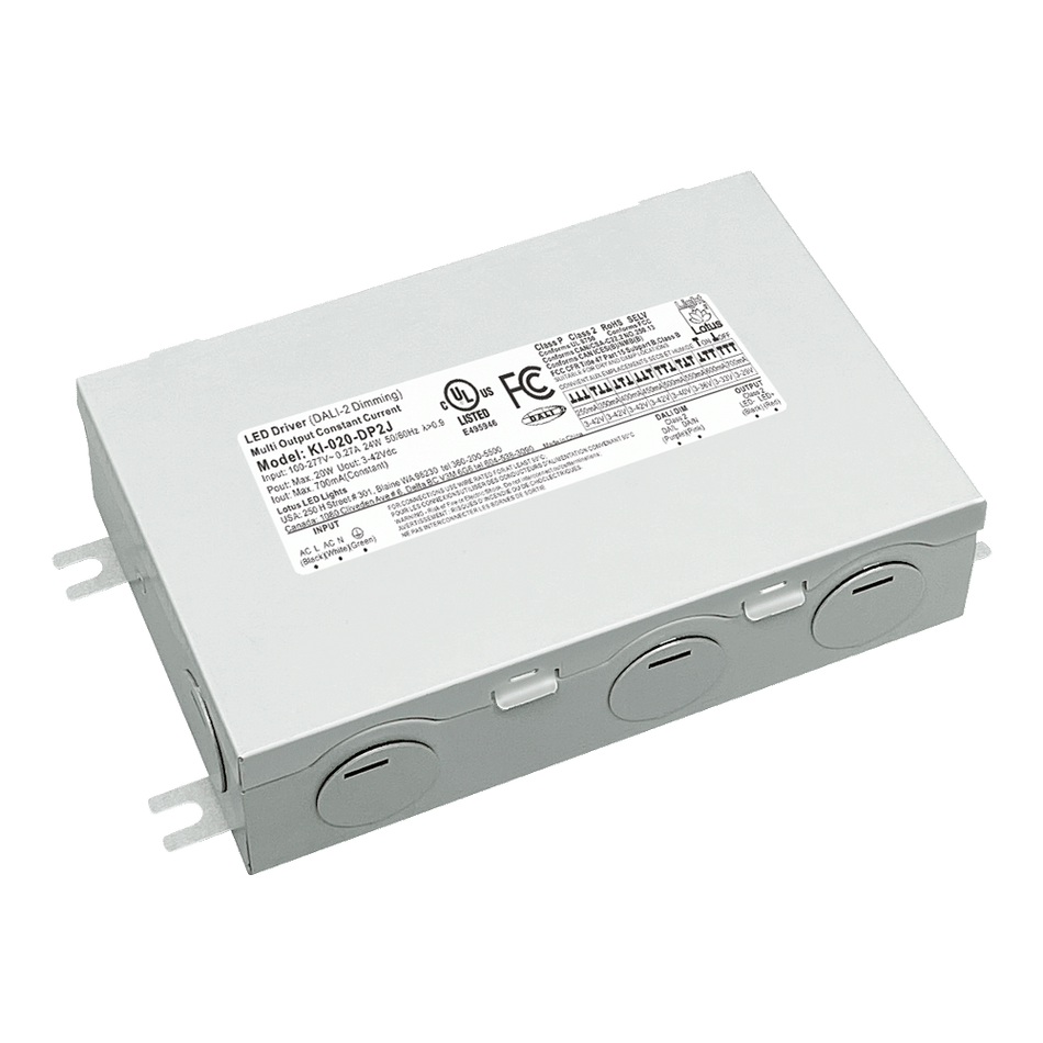 Lotus DALI-2 Dimmable 20W Constant Current Programmable Driver | KI-020-DP2J