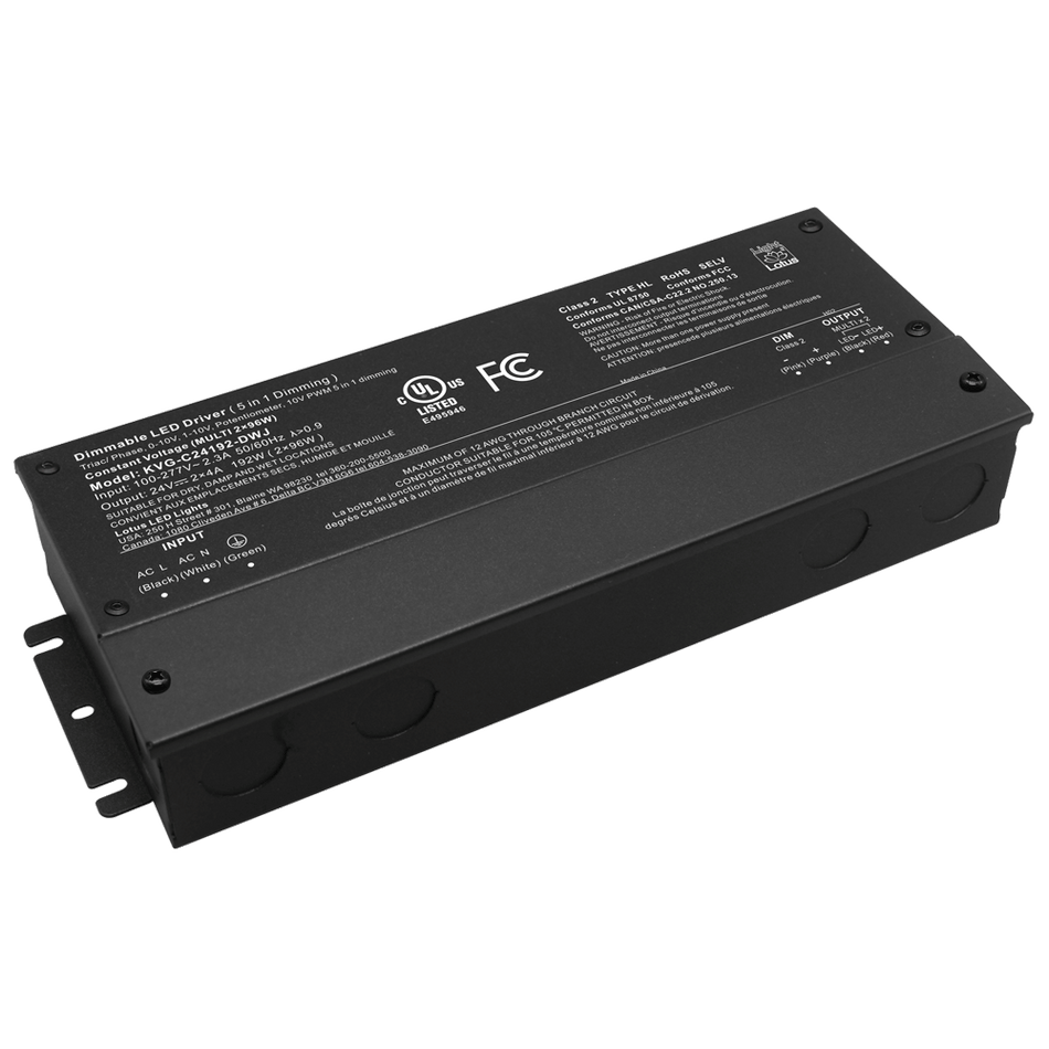 24V 192W 5-in-1 Dimmable Driver 120-277V Wet | KVG-C24192-DWJ