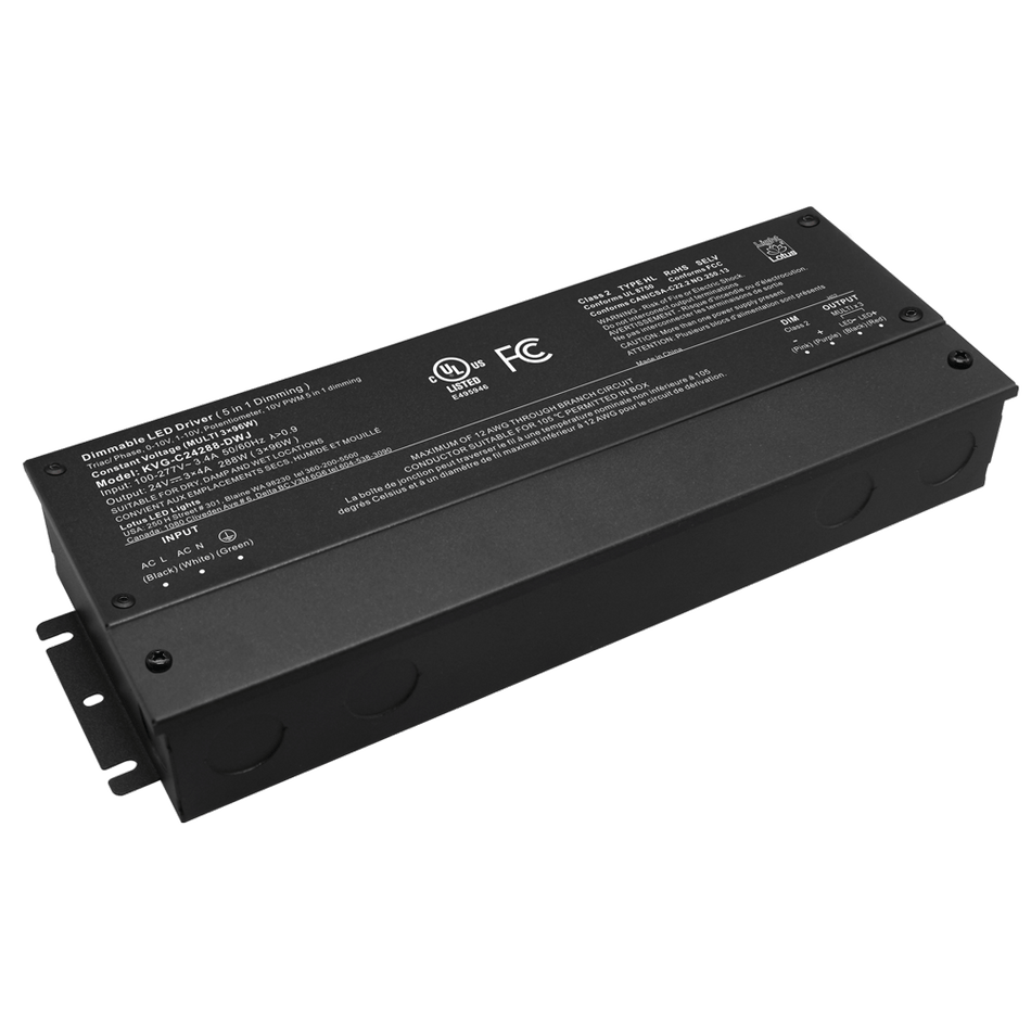 24V 288W 5-in-1 Dimmable Driver 120-277V Wet | KVG-C24288-DWJ