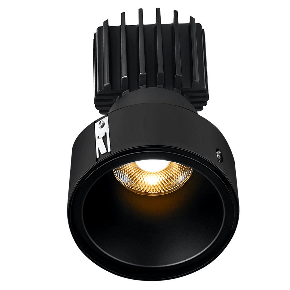 Tangra 3" Fixed Round Deep Invisible Flangeless Black | L3F-RDF-BK