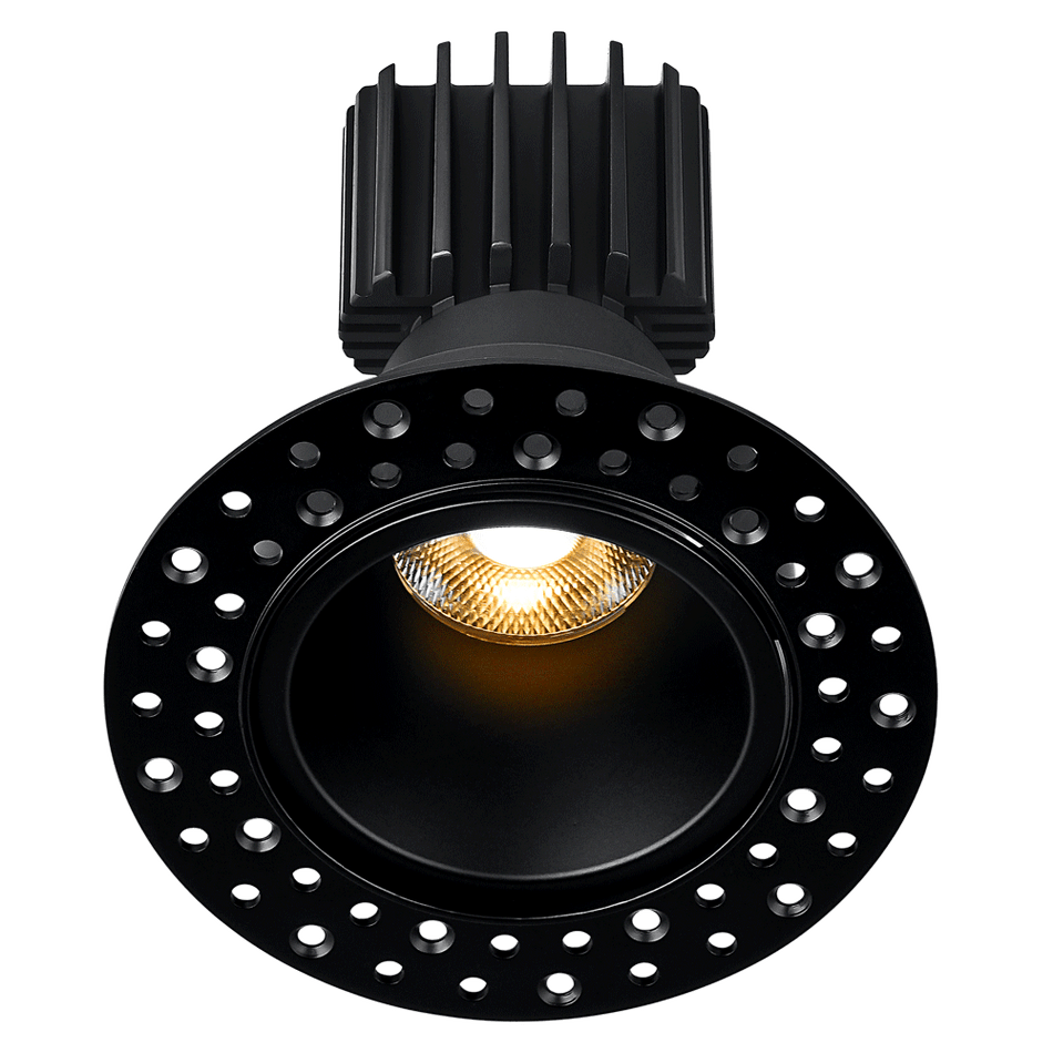 Tangra 3" Fixed Round Deep Regressed Invisible Trim Black | L3F-RDI-BK