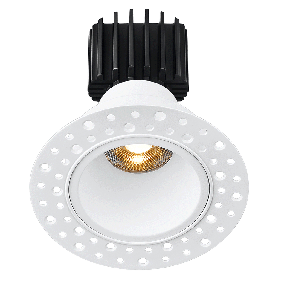 Tangra 3" Fixed Round Deep Regressed Invisible Trim White | L3F-RDI-WH