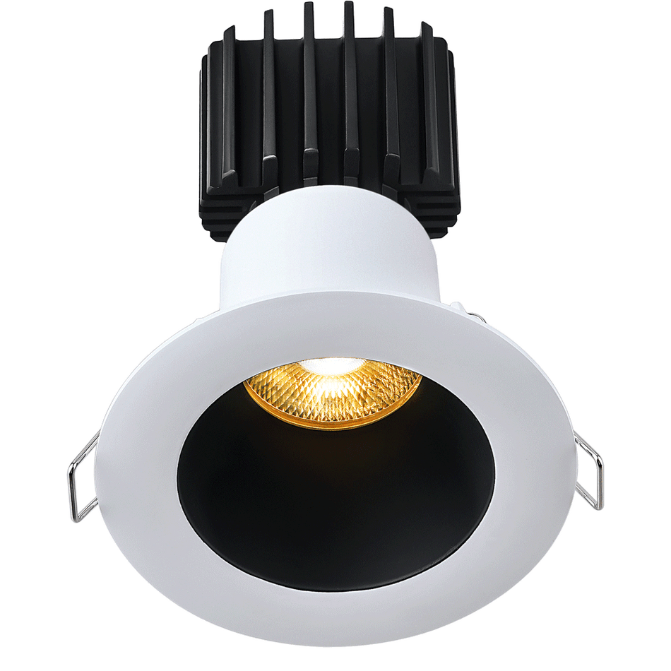 Tangra 3" Fixed Round Deep Regressed Wide Trim White/Black | L3F-RDW-WB
