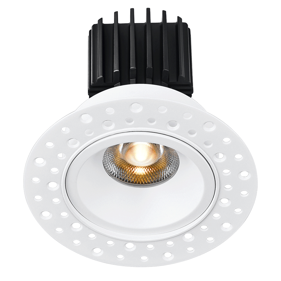 Tangra 3" Fixed Round Recessed Invisible Trim White | L3F-RRI-WH
