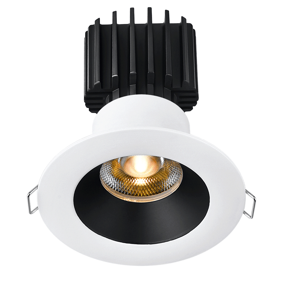 Tangra 3" Fixed Round Recessed Wide Trim White/Black | L3F-RRW-WB