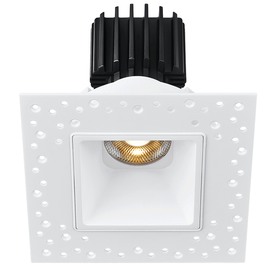 Tangra 3" Fixed Square Deep Regressed Invisible Trim White | L3F-SDI-WH