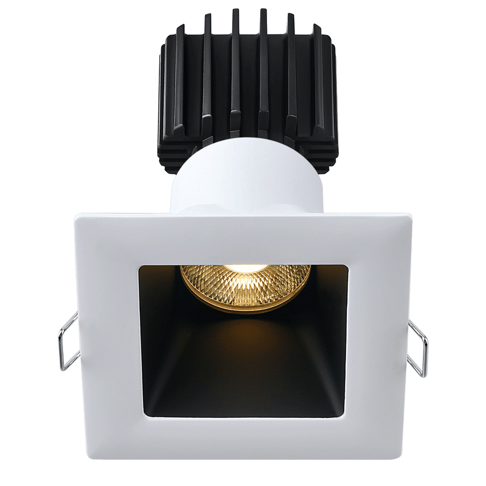 Tangra 3" Fixed Square Deep Regressed Wide Trim White/Black | L3F-SDW-WB